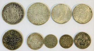 Nine pre-1946 UK coins