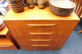 A teak G-Plan chest of four drawers 30in high x 28