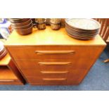 A teak G-Plan chest of four drawers 30in high x 28