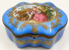 A late 19thC. Sevres style gilt marked porcelain b