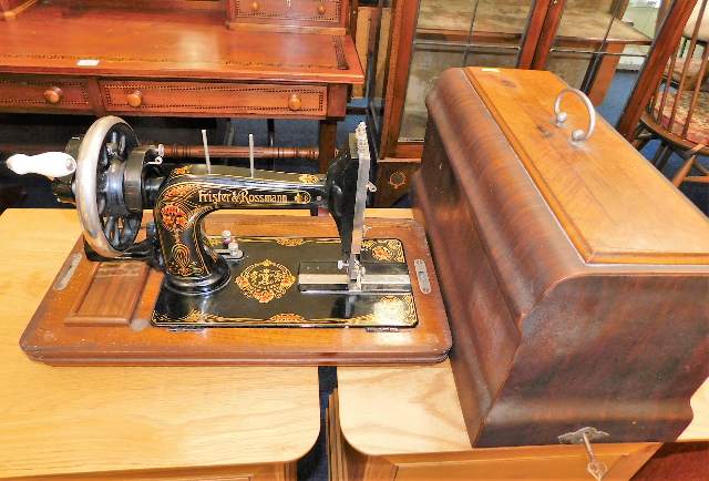 A Frister & Rossman cased sewing machine
