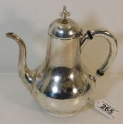 An antique French 0.950 silver coffee pot approx. 350g