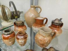 Two small Doulton pots & a quantity of other stone