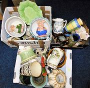 Three boxes of sundry ceramics including two Wade