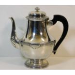 A French Empire style 0.950 silver coffee pot appr