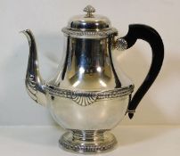 A French Empire style 0.950 silver coffee pot appr