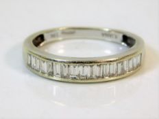 A boxed 18ct white gold half eternity Iliana ring