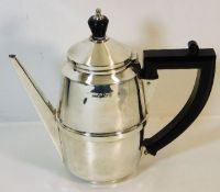 An art deco 1931 English 0.925 silver Dresser style espresso coffee pot