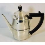 An art deco 1931 English 0.925 silver Dresser style espresso coffee pot