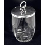 A Hukin & Heath silver topped condiment jar