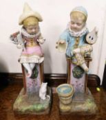 A pair of Samson porcelain bisque figures, one wit