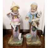 A pair of Samson porcelain bisque figures, one wit