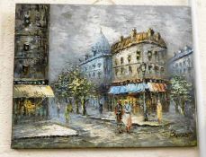 A Caroline Burnett oil of Parisian street scene 20