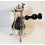 An 18thC. French 0.950 silver Empire style coffee pot approx. 560g