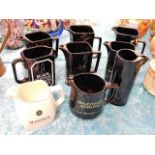 Nine whisky jugs