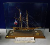 A glass cased model by Brian Oakley of La Toulonna