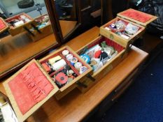 A sewing case with contents