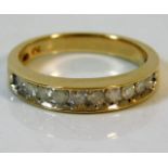 An 18ct gold half eternity ring set with approx. 0