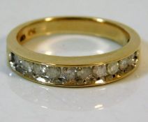 An 18ct gold half eternity ring set with approx. 0