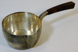 A French silver pan with hardwood handle approx. 1
