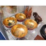 Four Japanese lacquerware bowls & other Oriental i