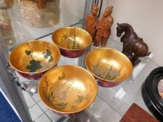 Four Japanese lacquerware bowls & other Oriental i