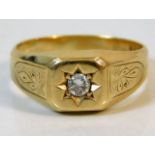 A large 14ct gold ring set with approx. 0.21ct dia