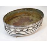 A French 0.950 silver jardiniere with silver plated liner