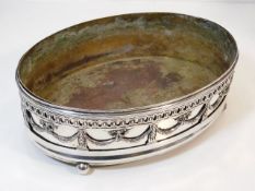 A French 0.950 silver jardiniere with silver plated liner