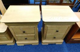 A pair of Willis & Gambier oak bedside cabinets wi