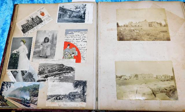 A c.1900 scraps, postcard & photo album