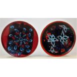 Two large Poole pottery chargers 14in diameter