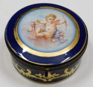 A Sevres porcelain pot with decorative gilt mounte