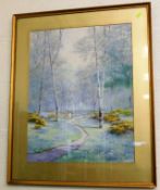 A John Baragwanath King watercolour of woodland sc