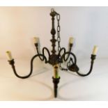 A vintage brass candelabra 17in deep