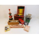 An original Slinky with box & other vintage toys