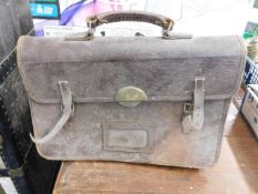 A leather briefcase