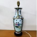 A Chinese porcelain style lamp
