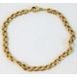 An 18ct gold bracelet a/f approx. 9.6g, 7.5in long