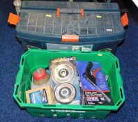 A tool box & a quantity of mixed tool attachments