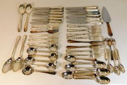 A quantity of silver plated flatwares