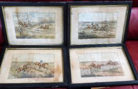 Four early 19thC. H. Alken prints relating to Stee