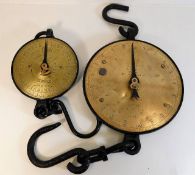 A brass & iron Salter scale for 200lb twinned with