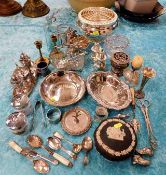 A quantity of silver plate & other metalwares with