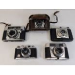 Five vintage 35mm cameras