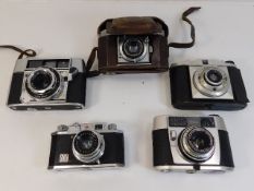 Five vintage 35mm cameras