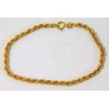 A 9ct gold bracelet 7in long 1.6g