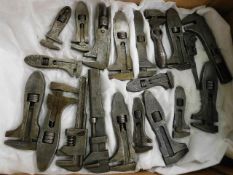 Twenty various sized King Dick adjustable spanners