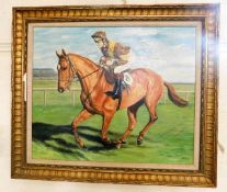 An oil painting of racehorse titled Pride Of Barne