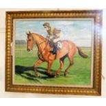 An oil painting of racehorse titled Pride Of Barne